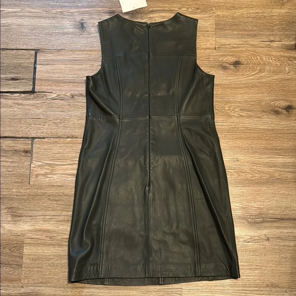 Banana Republic Heritage Collection Green Leather Dress Size 4 - Picture 2 of 8